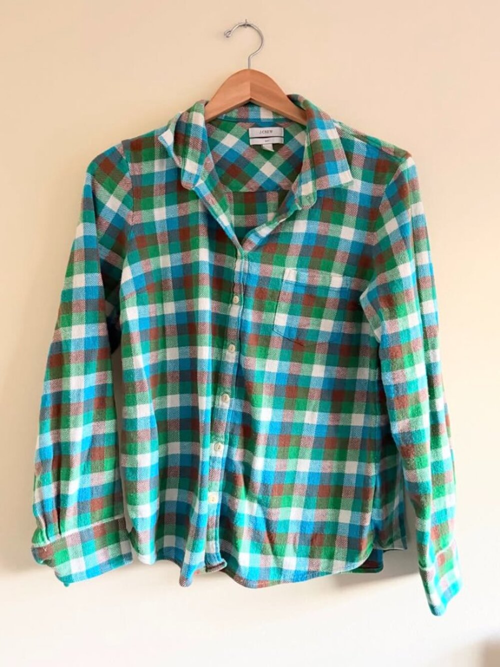J.Crew Womens Flannel "Boy Shirt" (Size 12 - Fits Like An 8)